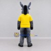 Custom Gray and Yellow Donkey in a T-Shirt Mascot Costume Adult Full Body Suit for School Events Custom Gray and Yellow Donkey in a T-Shirt Mascot Costume Adult Full Body Suit for School Events