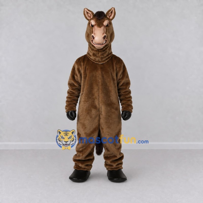 Custom Brown Horse Mascot Costume Adult Full Body Suit for Farm Events Custom Brown Horse Mascot Costume Adult Full Body Suit for Farm Events