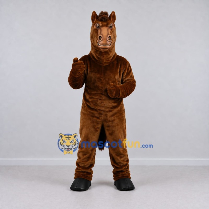 Custom Brown Horse Mascot Costume Adult Full Body Suit for Farm Events Custom Brown Horse Mascot Costume Adult Full Body Suit for Farm Events
