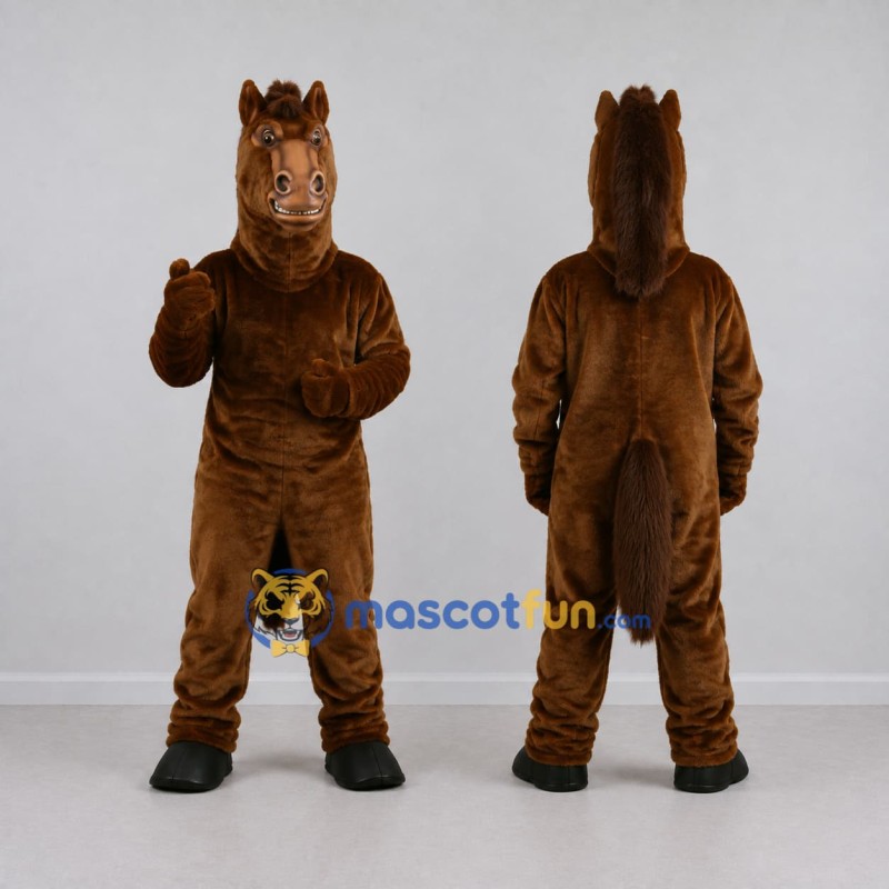 Custom Brown Horse Mascot Costume Adult Full Body Suit for Farm Events Custom Brown Horse Mascot Costume Adult Full Body Suit for Farm Events