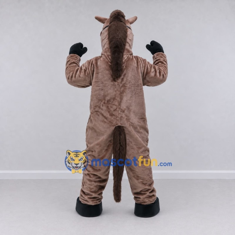 Custom Brown and White Horse with a Bridle Mascot Costume Adult Full Body Suit for Farm Events Custom Brown and White Horse with a Bridle Mascot Costume Adult Full Body Suit for Farm Events