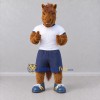 Custom Brown and Blue Horse in Sportswear Mascot Costume Adult Full Body Suit for Sports Events Custom Brown and Blue Horse in Sportswear Mascot Costume Adult Full Body Suit for Sports Events
