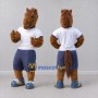 Custom Brown and Blue Horse in Sportswear Mascot Costume Adult Full Body Suit for Sports Events