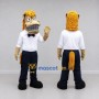 Custom Tan and White Horse in a Shirt and Bow Tie Mascot Costume Adult Full Body Suit for Theme Parties