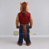 Custom Brown and Red Horse in a Plaid Shirt Mascot Costume Adult Full Body Suit for Outdoor Events Custom Brown and Red Horse in a Plaid Shirt Mascot Costume Adult Full Body Suit for Outdoor Events