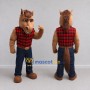 Custom Brown and Red Horse in a Plaid Shirt Mascot Costume Adult Full Body Suit for Outdoor Events