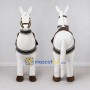 Custom White and Brown Horse with a Harness Mascot Costume Adult Full Body Suit for Farm Events