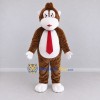Custom Brown and White Monkey with a Red Tie Mascot Costume Adult Full Body Suit for School Events Custom Brown and White Monkey with a Red Tie Mascot Costume Adult Full Body Suit for School Events