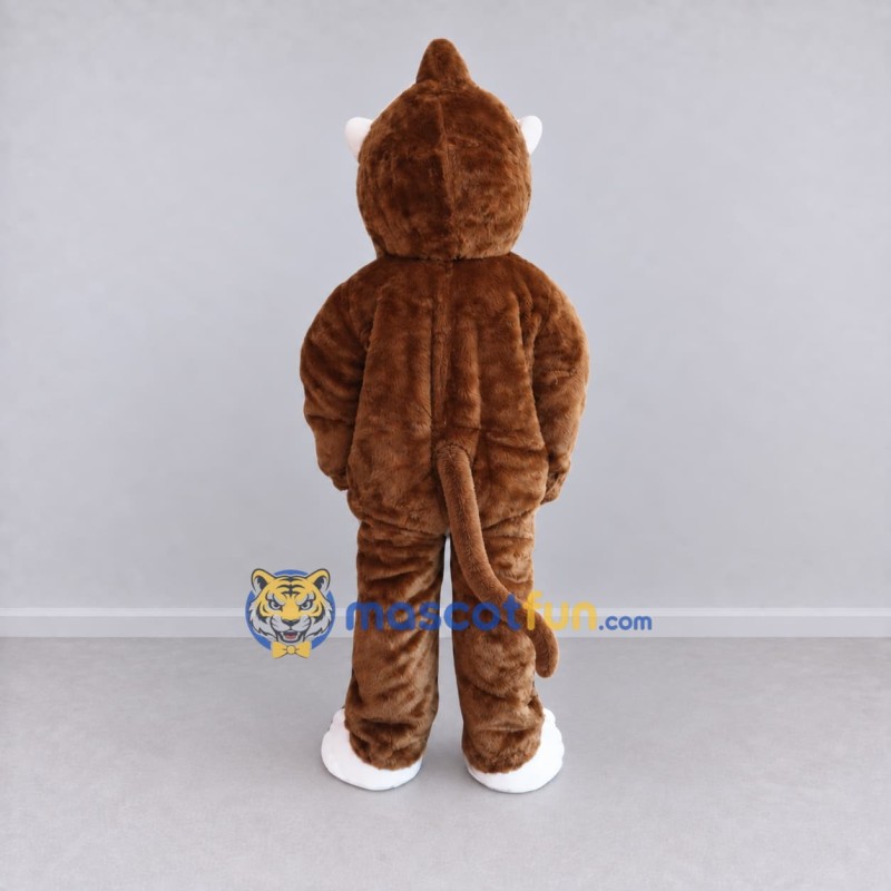 Custom Brown and White Monkey with a Red Tie Mascot Costume Adult Full Body Suit for School Events Custom Brown and White Monkey with a Red Tie Mascot Costume Adult Full Body Suit for School Events