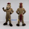Custom Tan and Burgundy Muscular Horse Mascot Costume Adult Full Body Suit for Sports Events