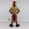 Custom Tan and Burgundy Muscular Horse Mascot Costume Adult Full Body Suit for Sports Events
