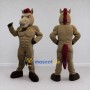 Custom Tan and Burgundy Muscular Horse Mascot Costume Adult Full Body Suit for Sports Events