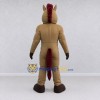Custom Tan and Burgundy Muscular Horse Mascot Costume Adult Full Body Suit for Sports Events