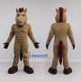 Custom Tan and Burgundy Muscular Horse Mascot Costume Adult Full Body Suit for Sports Events