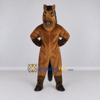 Custom Brown and Black Horse Mascot Costume Adult Full Body Suit for Farm Events Custom Brown and Black Horse Mascot Costume Adult Full Body Suit for Farm Events