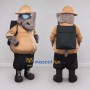 Custom Gray and Tan Rhinoceros Explorer Mascot Costume Adult Full Body Suit for Outdoor Events