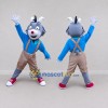 Custom Gray and Blue Goat in a Shirt and Suspenders Mascot Costume Adult Full Body Suit for School Events Custom Gray and Blue Goat in a Shirt and Suspenders Mascot Costume Adult Full Body Suit for School Events