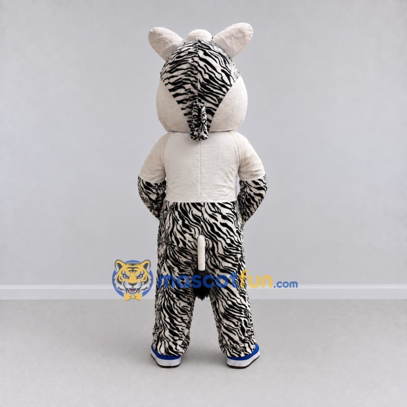 Custom Black and White Zebra in a T-Shirt Mascot Costume Adult Full Body Suit for School Events Custom Black and White Zebra in a T-Shirt Mascot Costume Adult Full Body Suit for School Events