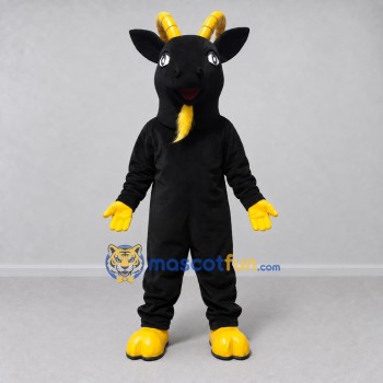 Custom Black and Yellow Goat Mascot Costume Adult Full Body Suit for Farm Events Custom Black and Yellow Goat Mascot Costume Adult Full Body Suit for Farm Events