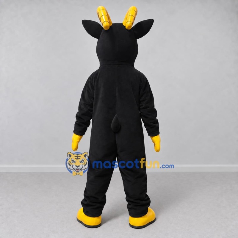 Custom Black and Yellow Goat Mascot Costume Adult Full Body Suit for Farm Events Custom Black and Yellow Goat Mascot Costume Adult Full Body Suit for Farm Events