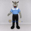 Custom Gray and Blue Rhinoceros in a Shirt and Pants Mascot Costume Adult Full Body Suit for School Events Custom Gray and Blue Rhinoceros in a Shirt and Pants Mascot Costume Adult Full Body Suit for School Events