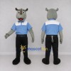 Custom Gray and Blue Rhinoceros in a Shirt and Pants Mascot Costume Adult Full Body Suit for School Events Custom Gray and Blue Rhinoceros in a Shirt and Pants Mascot Costume Adult Full Body Suit for School Events