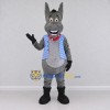 Custom Gray and Blue Donkey in a Checkered Vest Mascot Costume Adult Full Body Suit for School Events Custom Gray and Blue Donkey in a Checkered Vest Mascot Costume Adult Full Body Suit for School Events