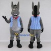 Custom Gray and Blue Donkey in a Checkered Vest Mascot Costume Adult Full Body Suit for School Events Custom Gray and Blue Donkey in a Checkered Vest Mascot Costume Adult Full Body Suit for School Events