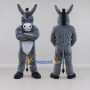 Custom Gray and White Muscular Donkey Mascot Costume Adult Full Body Suit for Sports Events