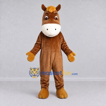 Custom Brown and Golden Tan Horse Mascot Costume Adult Full Body Suit for Farm Events Custom Brown and Golden Tan Horse Mascot Costume Adult Full Body Suit for Farm Events