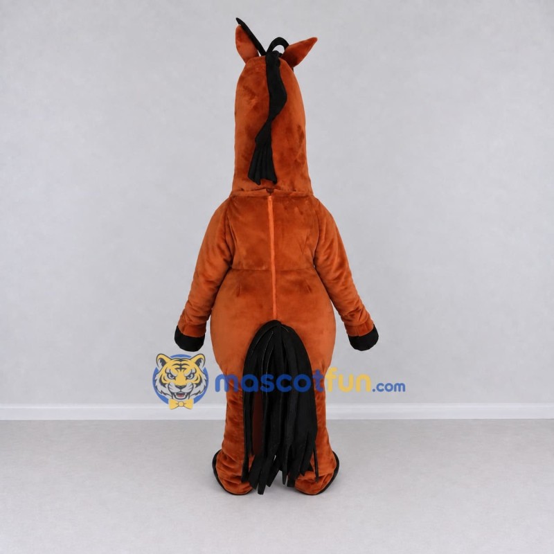 Custom Brown and Black Horse Character Mascot Costume Adult Full Body Suit for Farm Events Custom Brown and Black Horse Character Mascot Costume Adult Full Body Suit for Farm Events