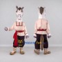 Custom Gray and Cream Horse in a Tunic Mascot Costume Adult Full Body Suit for Theme Parties