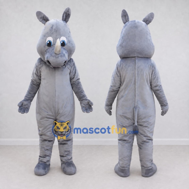 Custom Gray Rhinoceros Mascot Costume Adult Full Body Suit for Wildlife Events Custom Gray Rhinoceros Mascot Costume Adult Full Body Suit for Wildlife Events
