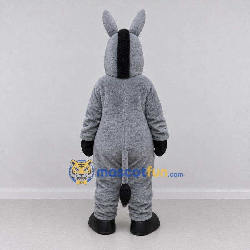 Custom Gray and White Donkey Mascot Costume Adult Full Body Suit for Farm Events Custom Gray and White Donkey Mascot Costume Adult Full Body Suit for Farm Events