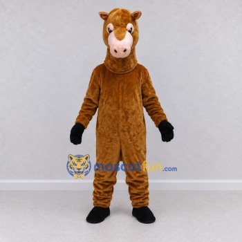 Custom Brown and White Horse Mascot Costume Adult Full Body Suit for Farm Events