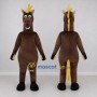 Custom Brown and Yellow Horse with a Spiky Mane Mascot Costume Adult Full Body Suit for Theme Parties