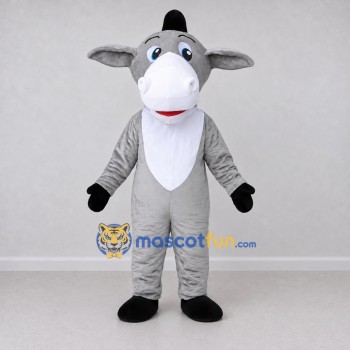 Custom Gray and White Donkey Mascot Costume Adult Full Body Suit for Farm Events