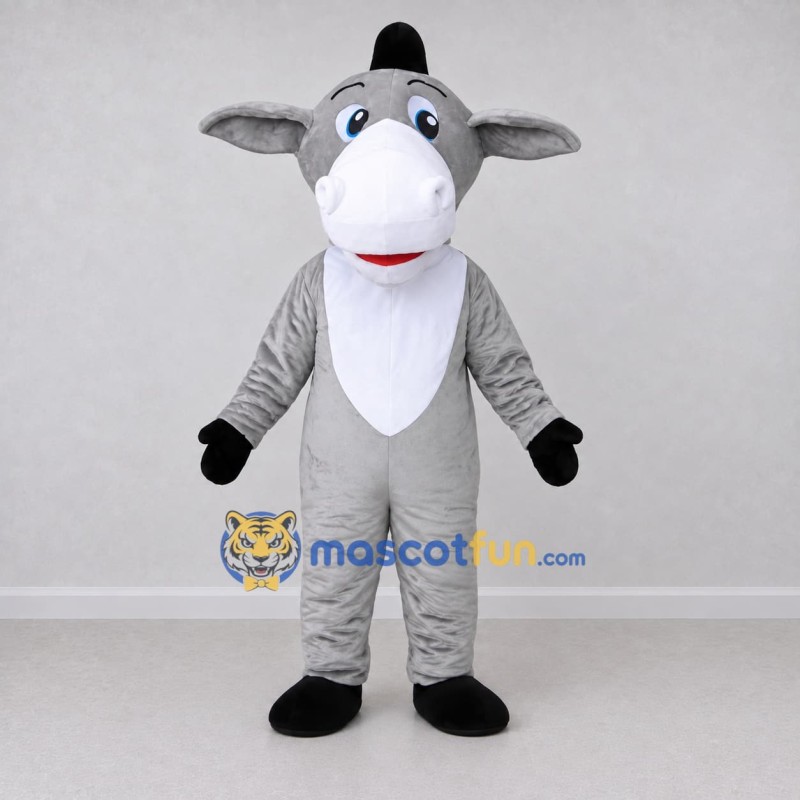 Custom Gray and White Donkey Mascot Costume Adult Full Body Suit for Farm Events Custom Gray and White Donkey Mascot Costume Adult Full Body Suit for Farm Events