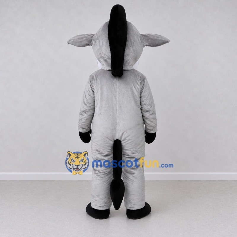 Custom Gray and White Donkey Mascot Costume Adult Full Body Suit for Farm Events Custom Gray and White Donkey Mascot Costume Adult Full Body Suit for Farm Events