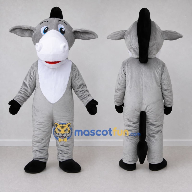 Custom Gray and White Donkey Mascot Costume Adult Full Body Suit for Farm Events Custom Gray and White Donkey Mascot Costume Adult Full Body Suit for Farm Events