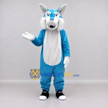 Custom Blue and White Fox Character Mascot Costume Adult Full Body Suit for School Events Custom Blue and White Fox Character Mascot Costume Adult Full Body Suit for School Events