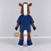 Custom Brown and Navy Blue Horse in a T-Shirt and Cap Mascot Costume Adult Full Body Suit for School Events Custom Brown and Navy Blue Horse in a T-Shirt and Cap Mascot Costume Adult Full Body Suit for School Events