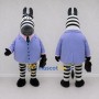Custom Black and Lavender Zebra in a Suit Jacket Mascot Costume Adult Full Body Suit for Theme Parties