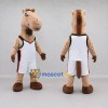 Custom Tan and White Horse in Basketball Sportswear Mascot Costume Adult Full Body Suit for Sports Events