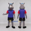 Custom Gray and Purple Rhinoceros in Sportswear Mascot Costume Adult Full Body Suit for Sports Events Custom Gray and Purple Rhinoceros in Sportswear Mascot Costume Adult Full Body Suit for Sports Events