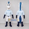 Custom White and Blue Horse in a Striped Shirt Mascot Costume Adult Full Body Suit for School Events Custom White and Blue Horse in a Striped Shirt Mascot Costume Adult Full Body Suit for School Events