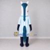 Custom White and Blue Horse in a Striped Dress Mascot Costume Adult Full Body Suit for School Events Custom White and Blue Horse in a Striped Dress Mascot Costume Adult Full Body Suit for School Events