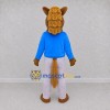Custom Brown and Blue Horse in a Shirt and Pants Mascot Costume Adult Full Body Suit for School Events Custom Brown and Blue Horse in a Shirt and Pants Mascot Costume Adult Full Body Suit for School Events