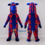 Custom Blue and Red Giraffe Mascot Costume Adult Full Body Suit for School Events