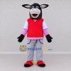 Custom Black and Red Donkey in a Vest and Pants Mascot Costume Adult Full Body Suit for School Events Custom Black and Red Donkey in a Vest and Pants Mascot Costume Adult Full Body Suit for School Events